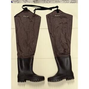 Frogg Toggs Rana II Btft PVC Hip Waders Cleated Men Sz 12 sz 45 Brown Boat Fish